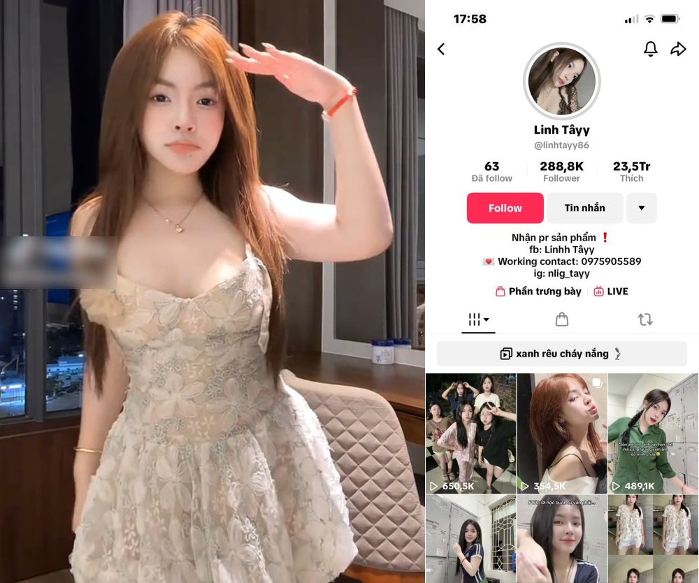Clip nóng Linh Tây TikTok cô gái xinh đẹp gợi cảm